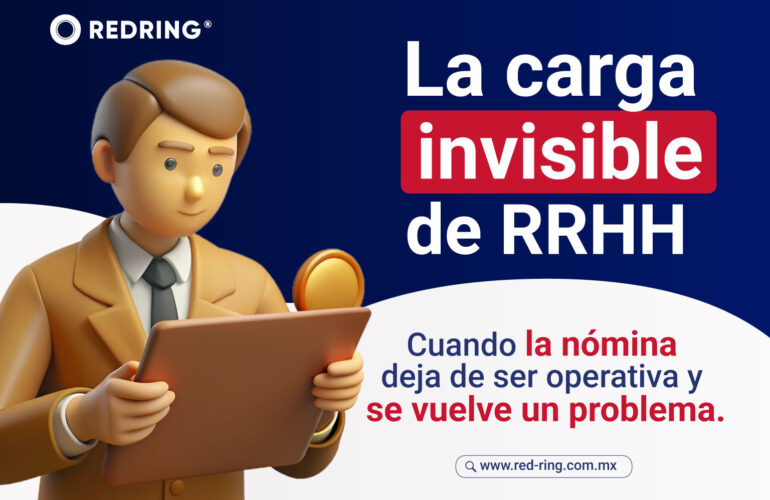 Carga de trabajo en RRHH por la nómina con equipo administrativo saturado revisando procesos